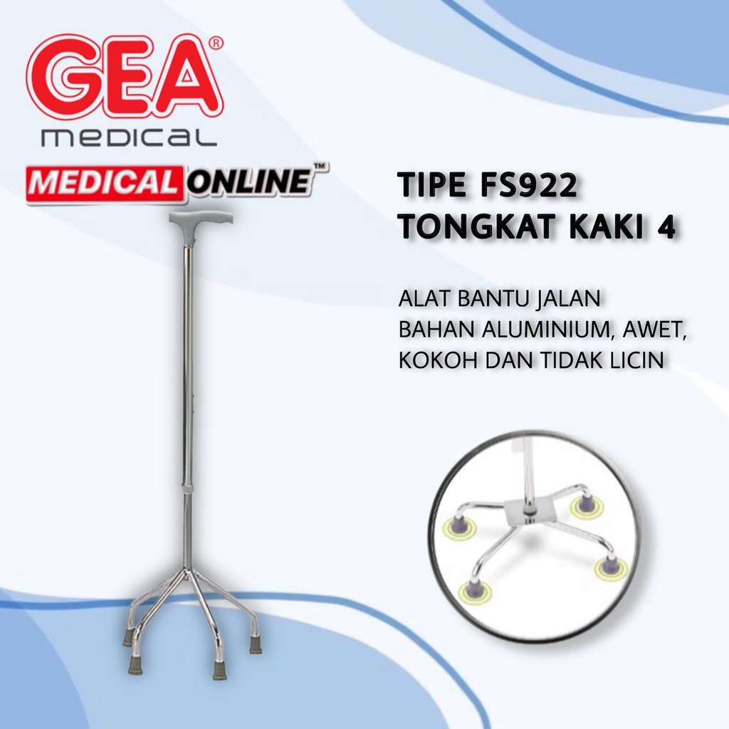 TONGKAT KAKI 4 FS-922 FS922 GEA ALAT BANTU JALAN / TONGKAT PYRAMID MEDICAL