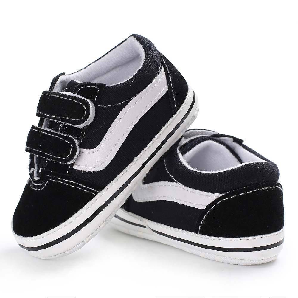 Meckior Baby Canvas Sneakers Classic Stripes Casual Baby Boy Girl Shoes Anti-slip Soft First Walkers