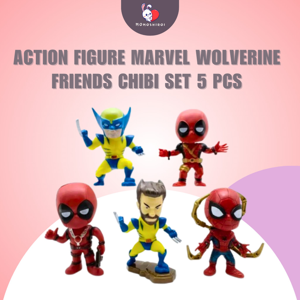 action figure marvel wolverine and friends chibi set isi 5