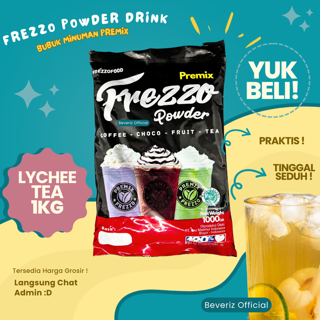 

BEVERIZ Frezzo Bubuk Minuman Rasa Teh Leci | Lychee Tea Boba Powder Drink 1Kg / 1000gram {Bisa COD} {tersedia harga grosir}