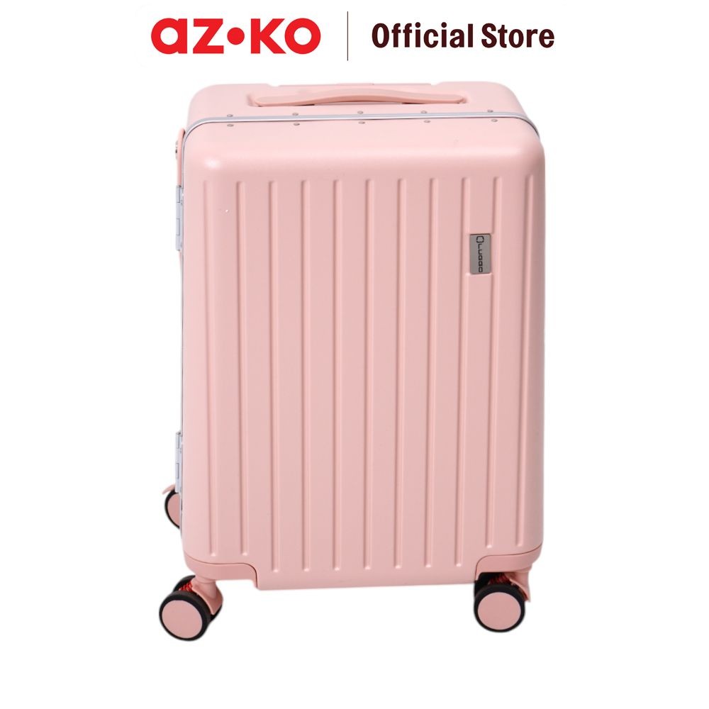 AZKO Luggo 20 inci Ride On Koper Anak Pc & Aluminium Tsa Lock - Pink Hardcase Luggage Koper Kabin De