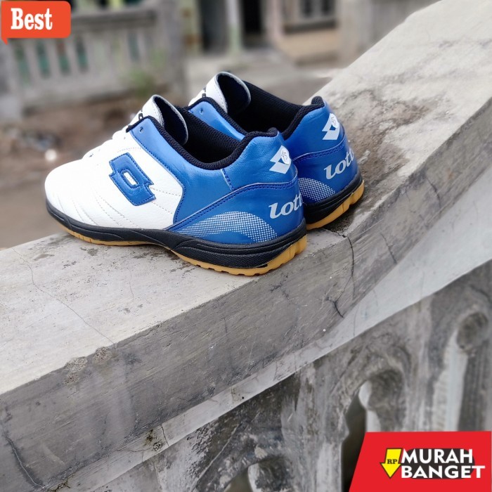 rekomendasi sepatu futsal Sepatu Futsal LOTTO putih biru big size45-47 - Putih Biru, 39