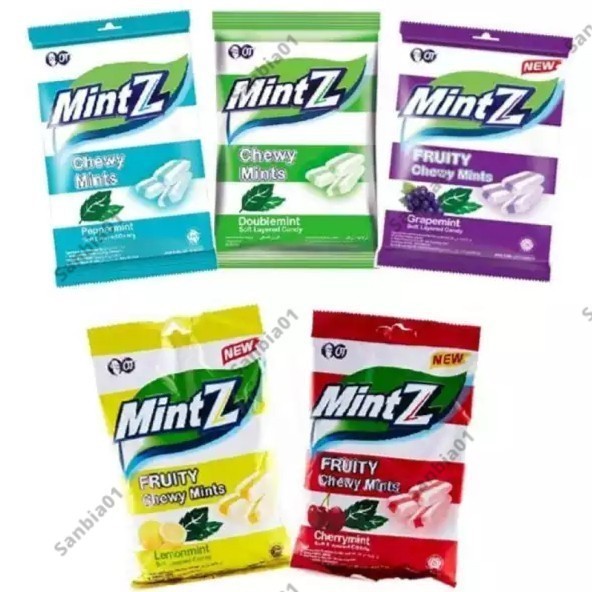 

Permen Mintz Per Pack Doublemint Peppermint Cherrymint lemonmint Grapemint - ABO