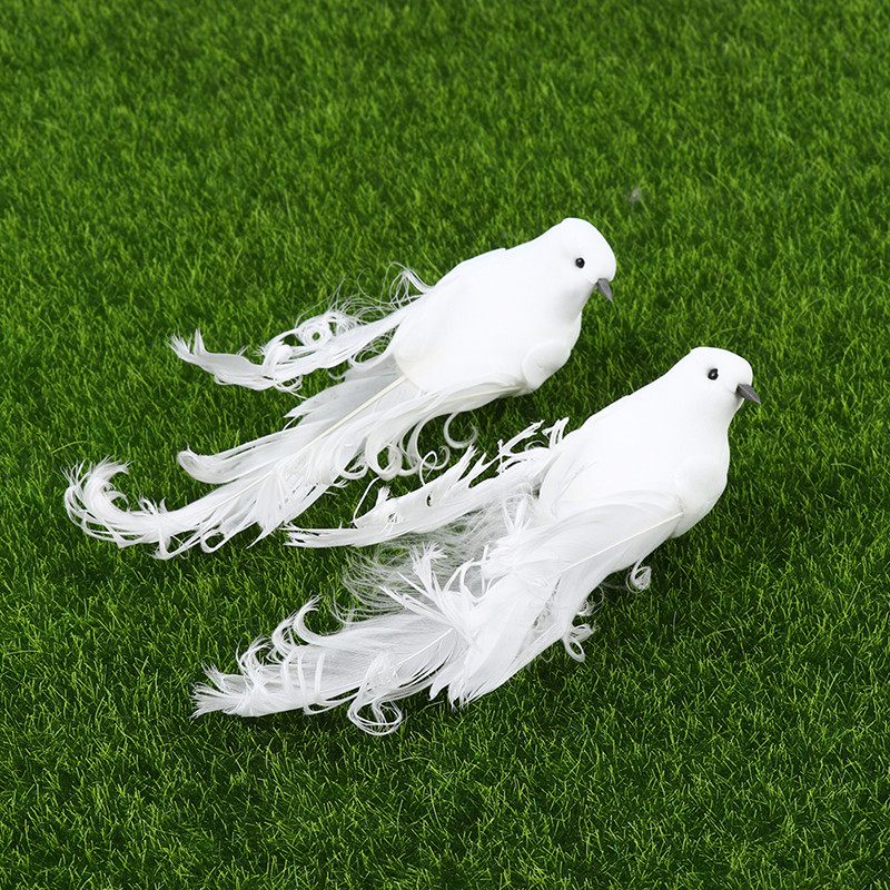 

New Simulation Foam White Birds Artificial Foam Feather Doves Craft Birds Mini Decorative Birds For Home Garden Party Decoration