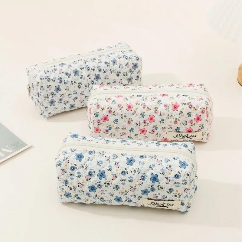 

1 Piece Aesthetic Retro Floral Pencil Pouch 2024 New Chic Flower Pencil Case Large Capacity Stationery Organizer School Supplies