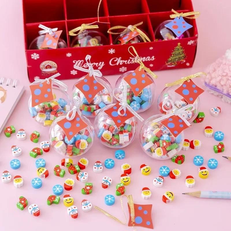 

20pcs/set Christmas Mini Erasers Kawaii Snowman Santa Rubber Pencil Erasers Student Kids Gifts Korean Stationery School Supplies