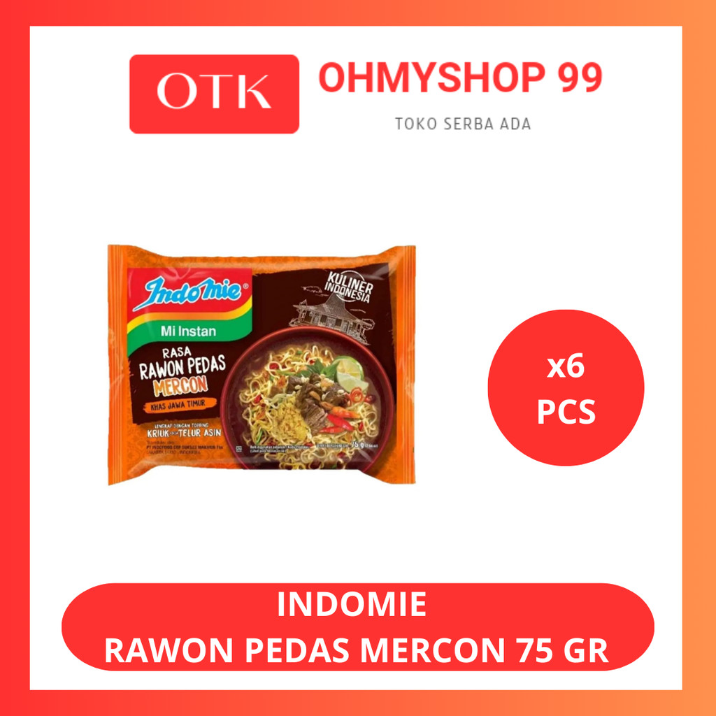

Indomie Rawon Pedas Mercon 6x75gr