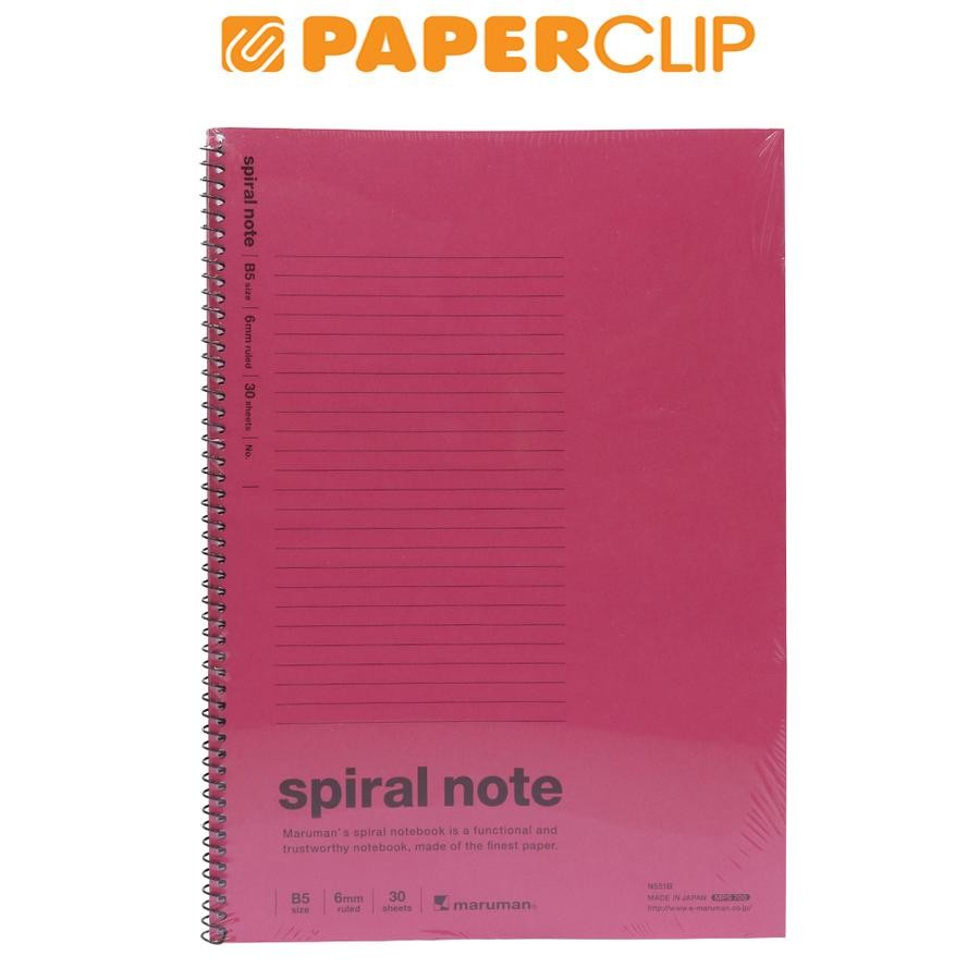 

NOTEBOOK B5 MARUMAN SPIRAL NOTE N551B PINK
