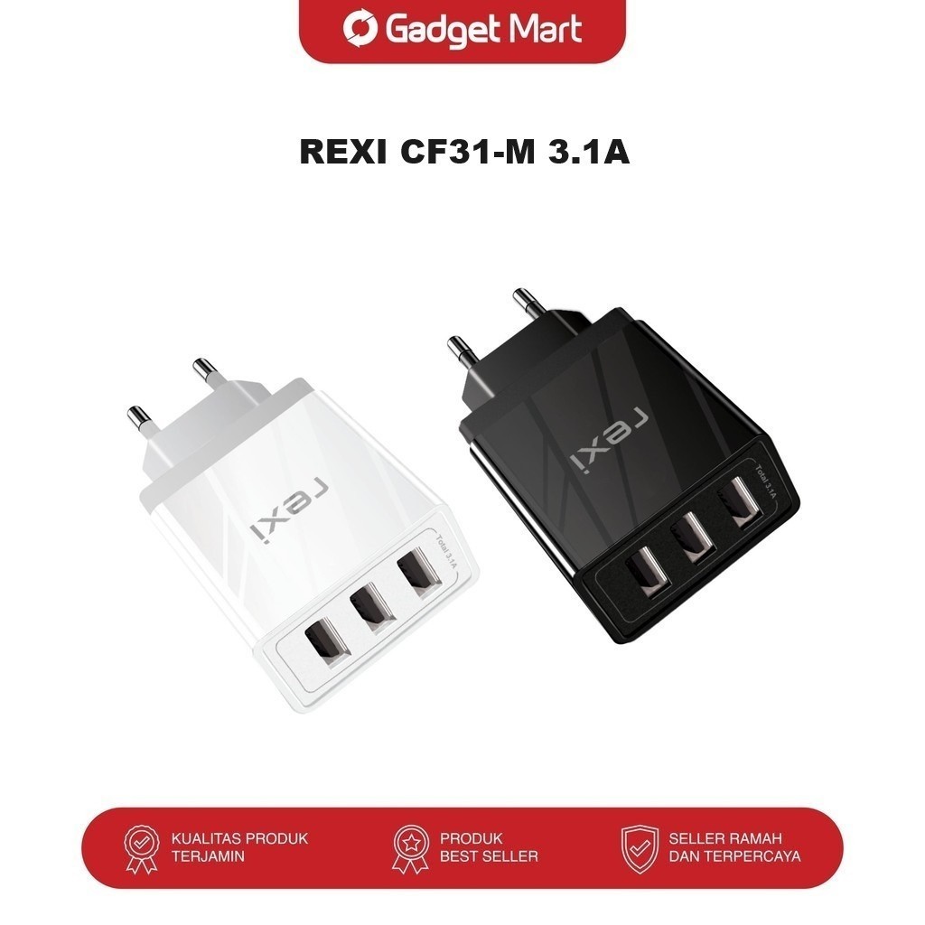 CHARGER REXI 3 PORT with CABLE USB to MICRO - CF31 M