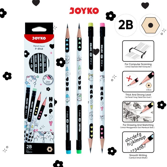 

Pencil Pensil Joyko P-8148 2B 1 Box 12 Pcs