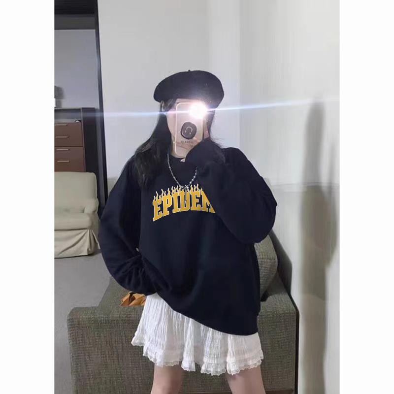 CSCAAA - Sweater Tebal Premium Big Size Up to 2XL EPIDEMIC Lengan Panjang Korean Style Wanita Trendy