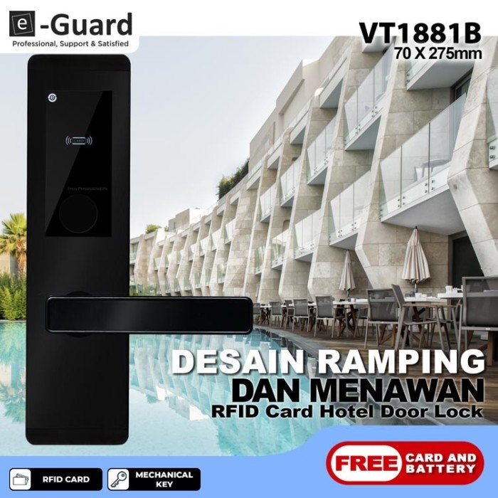 

Kunci Pintu Hotel Digital Door Lock e-Guard VT81B RFID Card