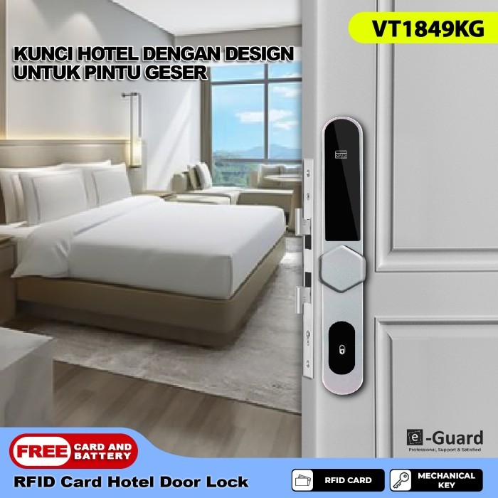 

e-Guard VT1849S3KG Kunci Pintu Digital Sliding Door Kamar Hotel With Knop