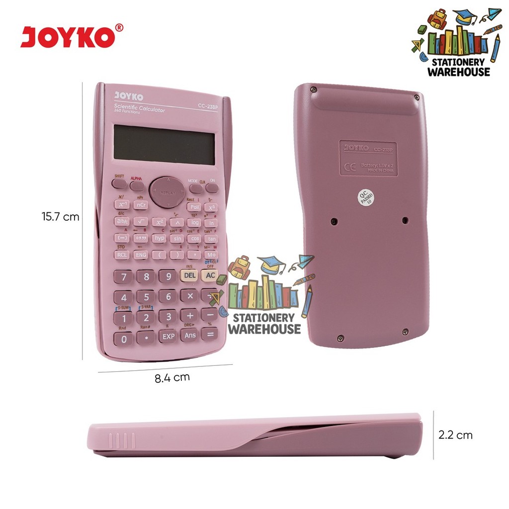 

Scientific Calculator Kalkulator Ilmiah Joyko CC-23BP 240 Functions