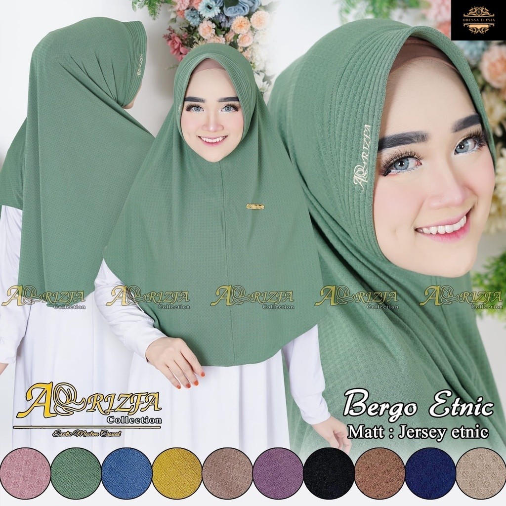HIJAB INSTAN MATT JERSEY ETNIC BY ARRIZFA COLLECTION - BERGO ETNIC