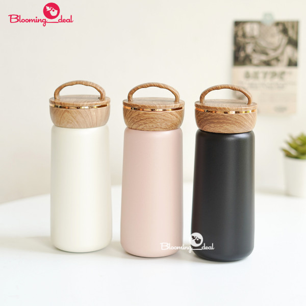 RR561 Termos Mini Premium Stainless Steel Tutup Kayu 380ml (BD168)