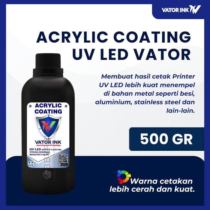 

ACRYLIC COATING UV LED VATOR 500gr UV INK TINTA PRINT ACRYLIC CLEAR