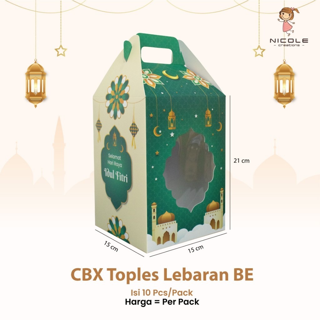 

Cake Box Toples Lebaran BE /Box Cookies Event Lebaran uk 15x15x21 cm