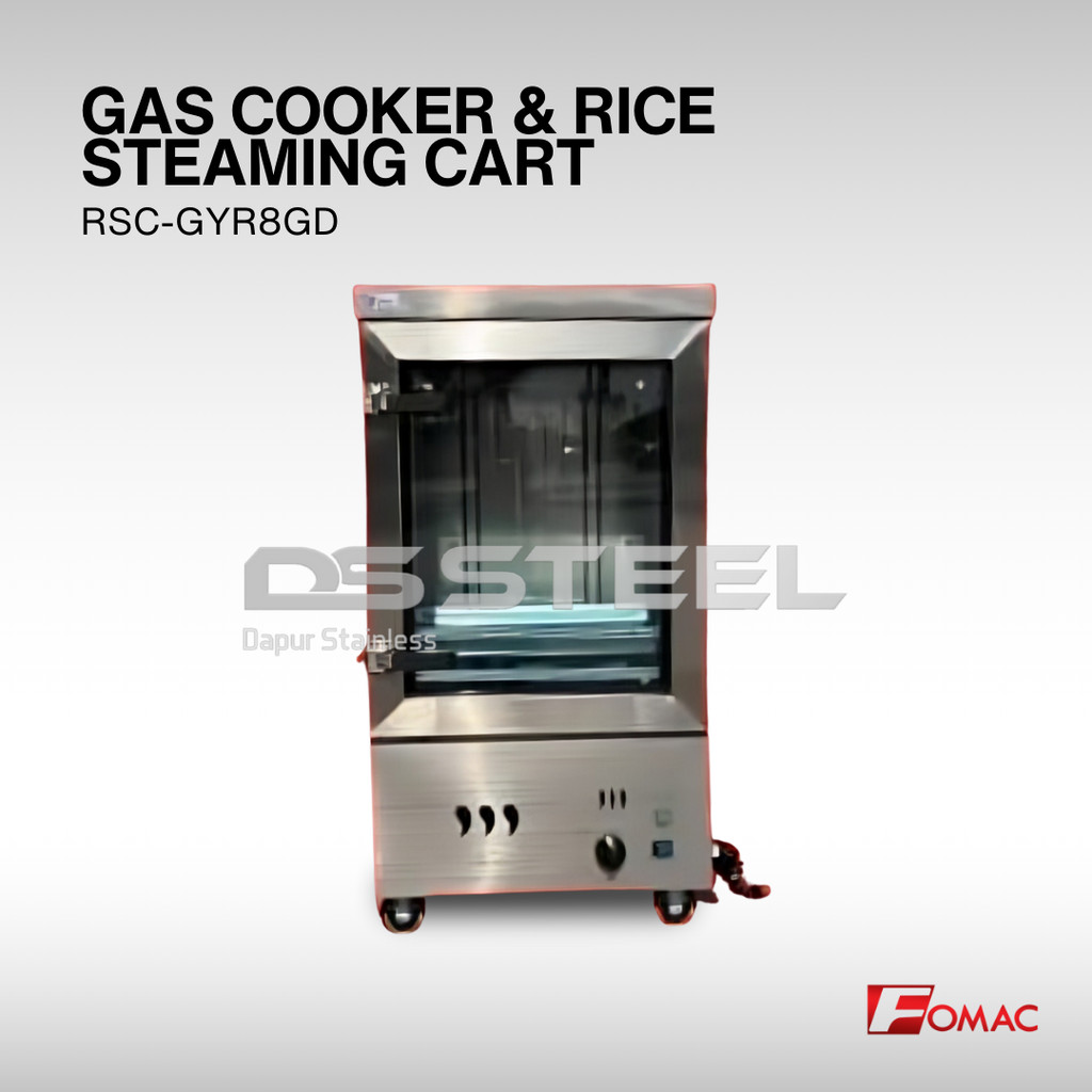 Fomac Rice Steaming Cart RSC-GYR8GD ( 8 Susun ) / Mesin Pemasak Nasi / Rice Cooker Fomac RSC GYR8GD