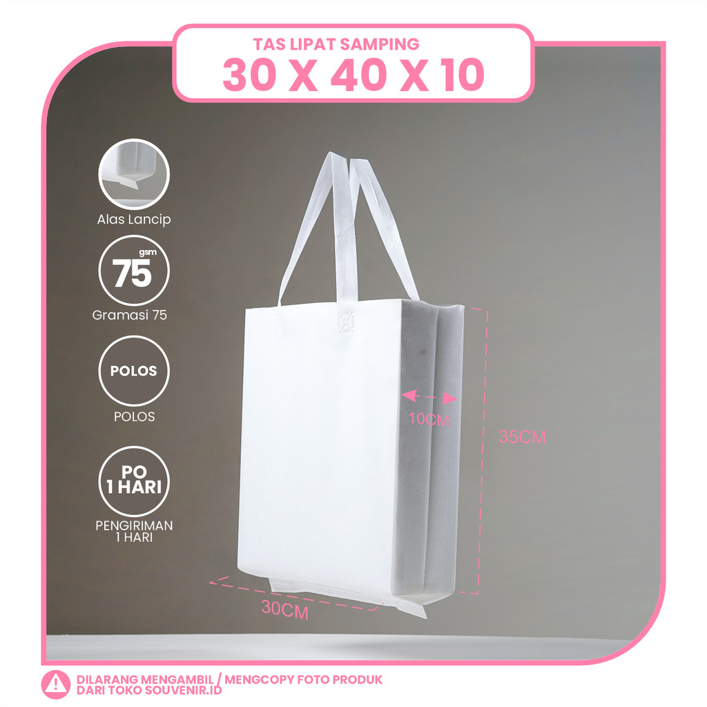 

TAS SPUNBOND LIPAT SAMPING 30X40 (POLOS)