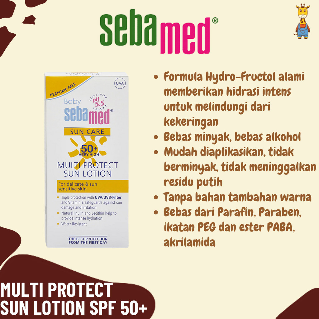 Sebamed Baby Sun Care Lotion Multi Protect SPF50+ 200ml - Lotion Sunscreen Anak Bayi SPF 50+