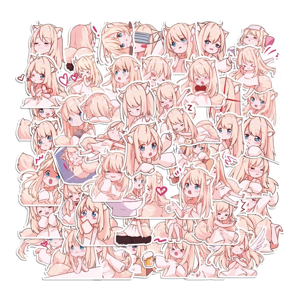 

COD 50 Pcs Stiker Cute Neko Girl Lucu Anti Air Untuk Dekorasi Notebook Sepeda Skateboard Handphone
