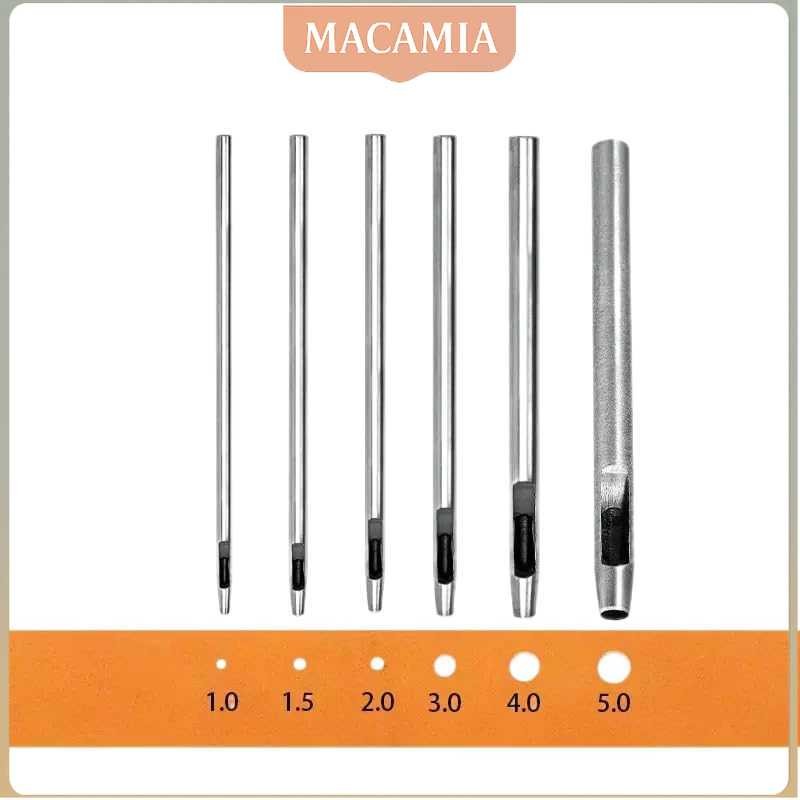 

Set Pelubang Kulit Leather Hole Puncher Steel Hollow Round 6 PCS - H881