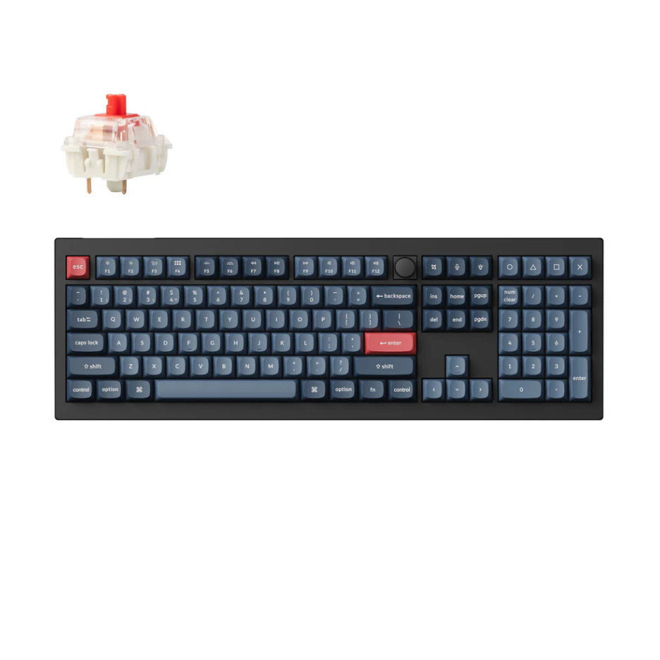 Keychron V6 Max QMK/VIA ( Hot-Swappable ) Wireless Fully Assembled Knob Carbon Black