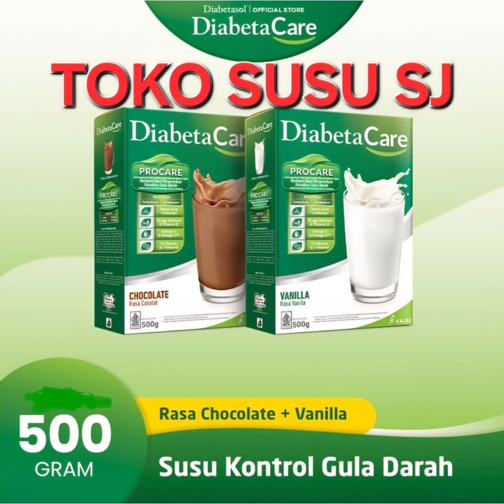 

Diabetacare Procare Milk Vanila Chocolate 500 Gram/500gr/Vanilla/Coklat/DIABETA CARE/Susu Kontrol Gula Darah