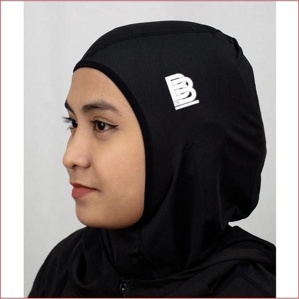 Hijab Sport Instan BALLERBRO Olahraga Lari Running Wanita Motif Polos Panjang Sebahu Anti Keringat K