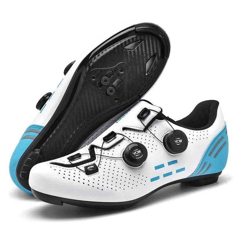 New Men's Cycling Sneakers, Unisex Road Cycling Shoes, Nonslip Mountain Bike Shoes, Racing, Outdoor,