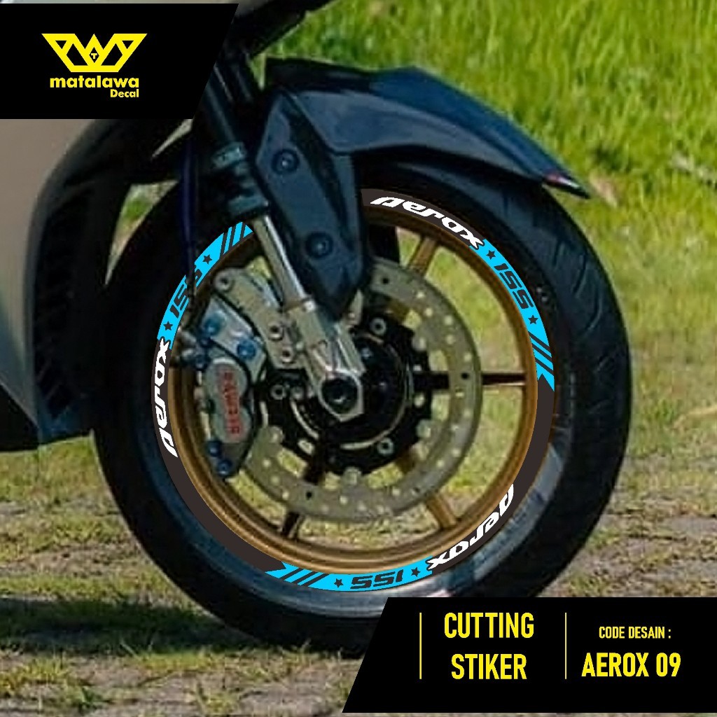 CUTTING STICKER VELG AEROX 155 - STIKER LIS LIST VARIASI BAN VELG YAMAHA AEROX 09