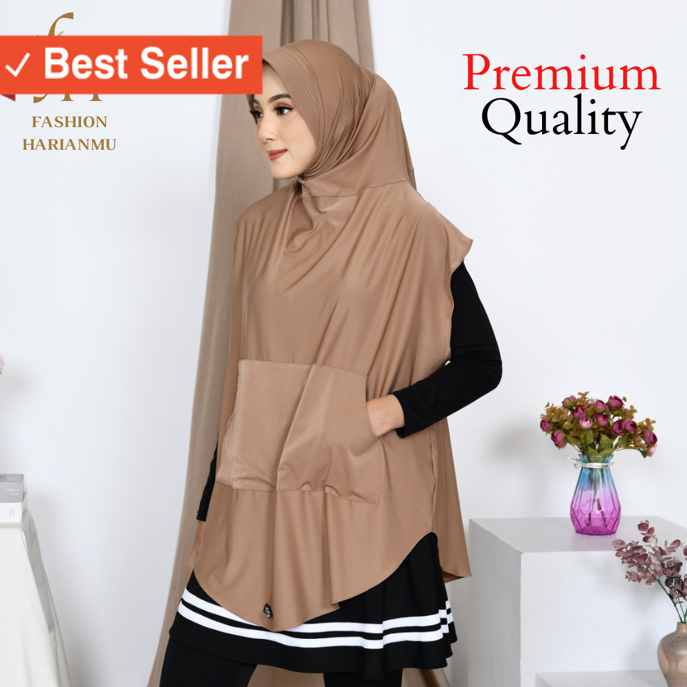 Baju Sport Wanita Muslimah / Hijab Sport Outer Rompi Hoodie Olahraga Wanita Muslim Jersey Premium S7