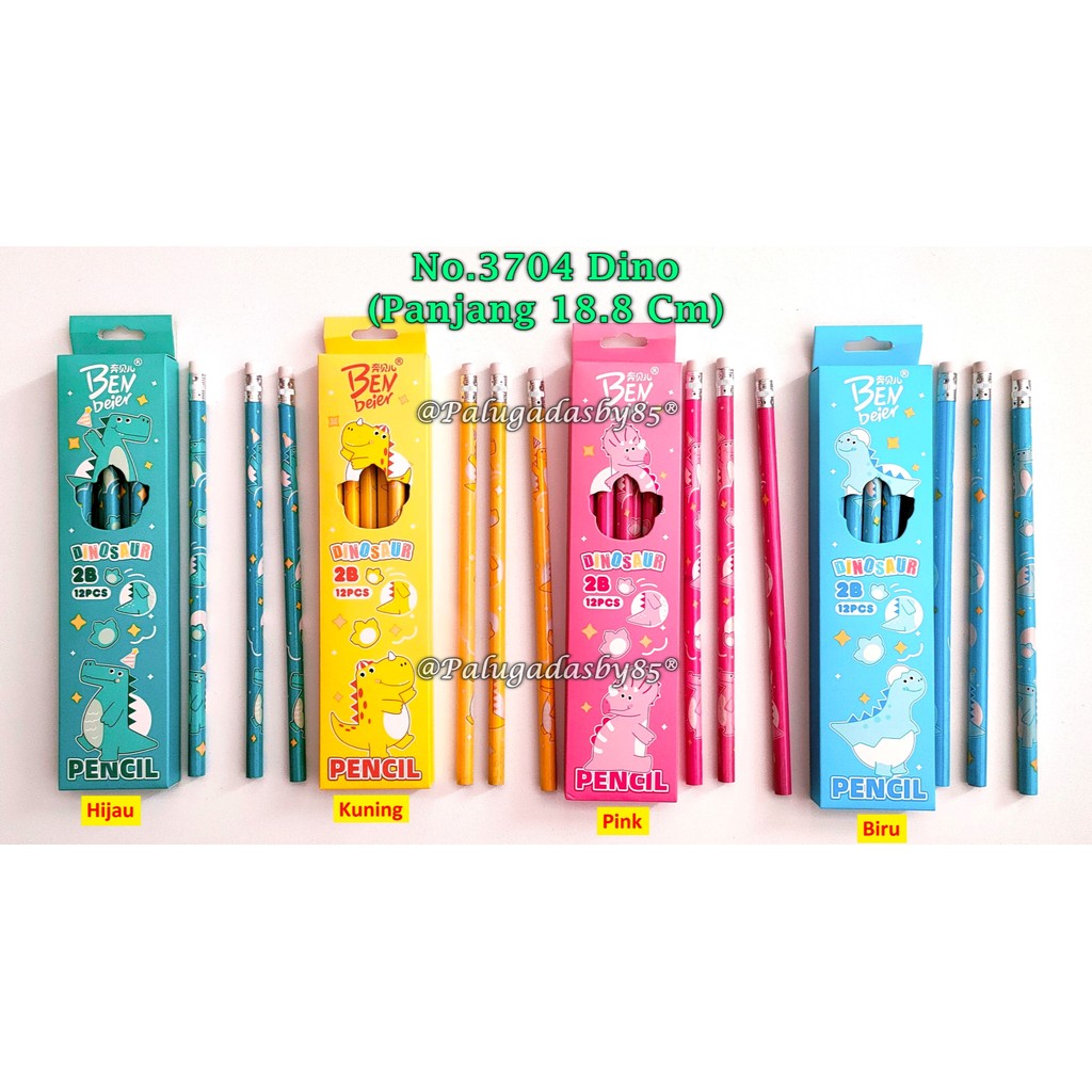 

(1 Pak Isi 12 Pcs) Pensil Dino 2B NO.3704 Round / Pensil GXIMP 3704 2B Dino (1 Pak Isi 12 Pcs)