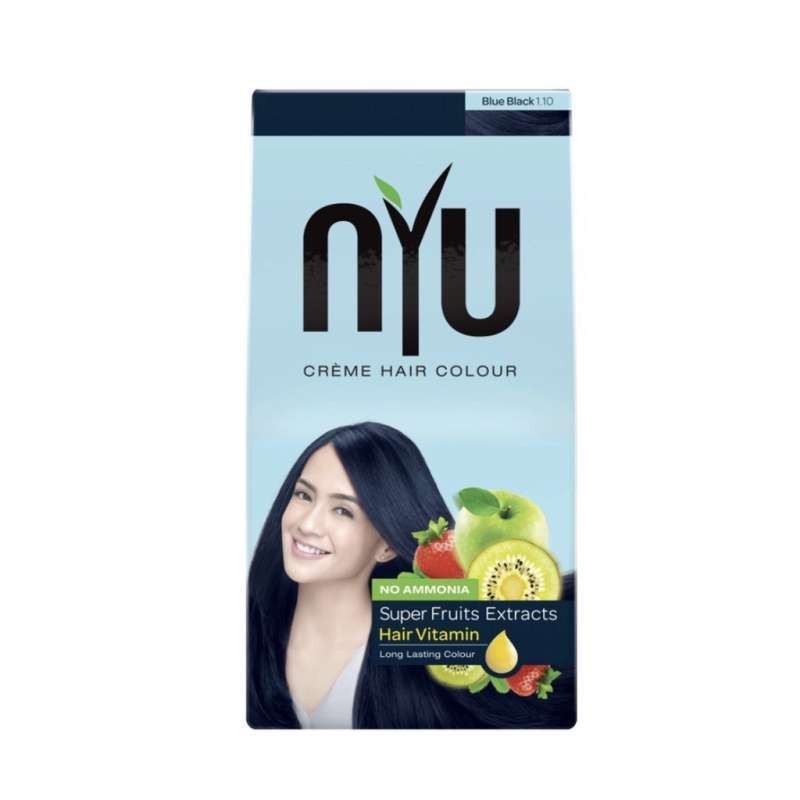 Nyu Creme Hair Colour Blue Black / Nyu Hair Color / Semir Rambut Kemasan Kotak