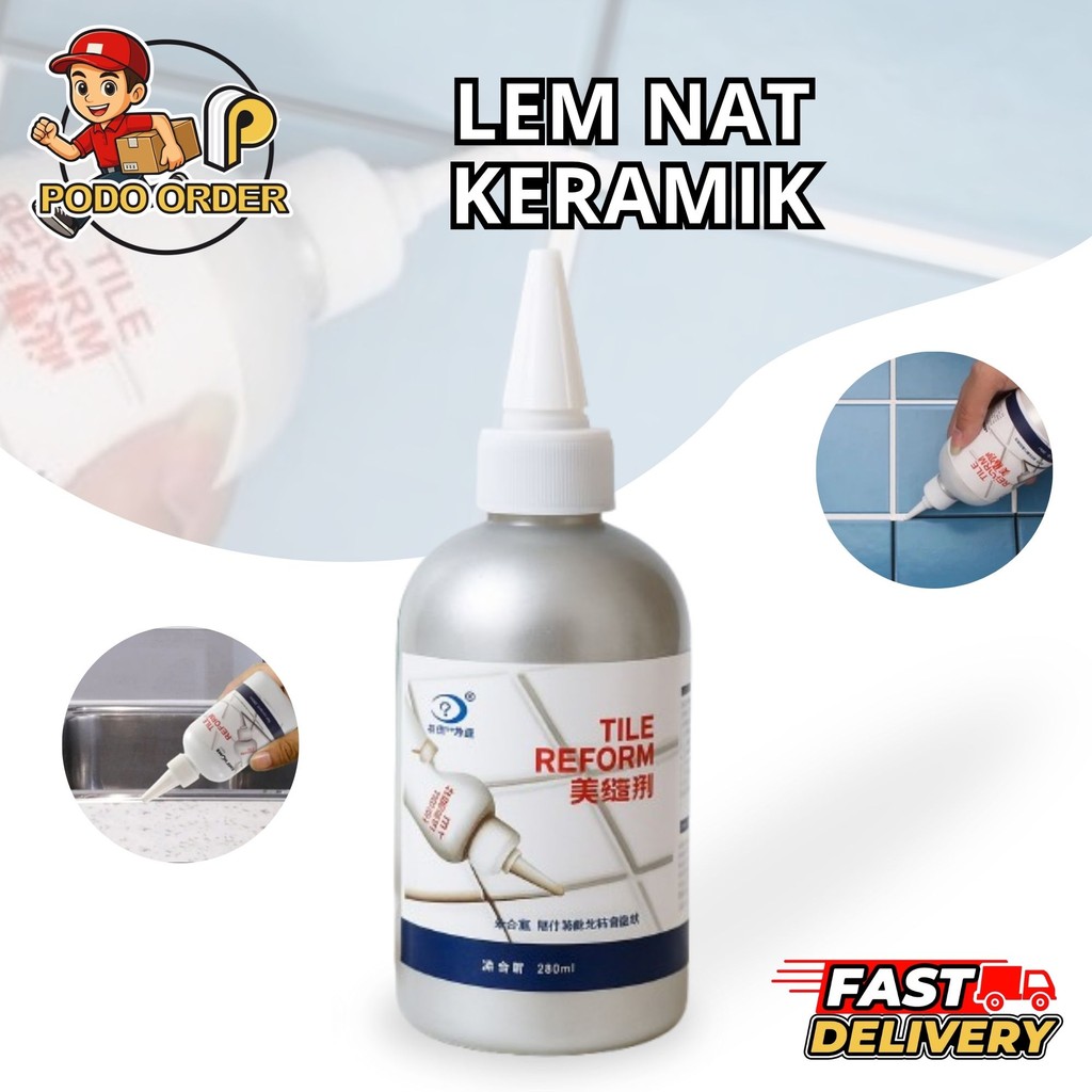 CAIRAN LEM PENGISI NAT KERAMIK 280 ML /150 ML / PENGISI CELAH NAT KERAMIK / LEM NAT KERAMIK