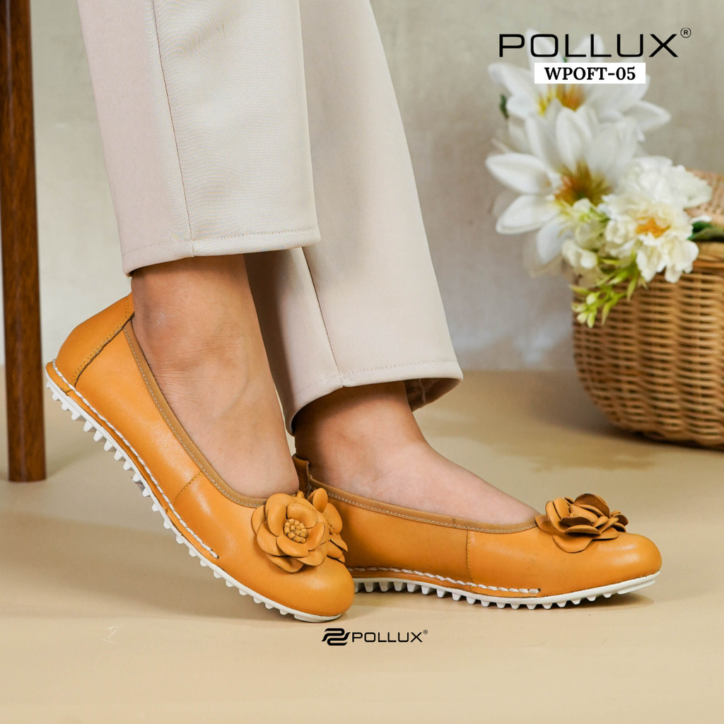 Pollux Monday WPOFT 05 Sepatu Flat Shoes Wanita Bahan Kulit Asli