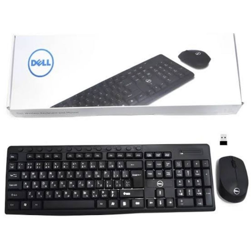PAKET KEYBOARD WIRELESS + MOUSE WIRELESS COMBO SET DELL KM816
