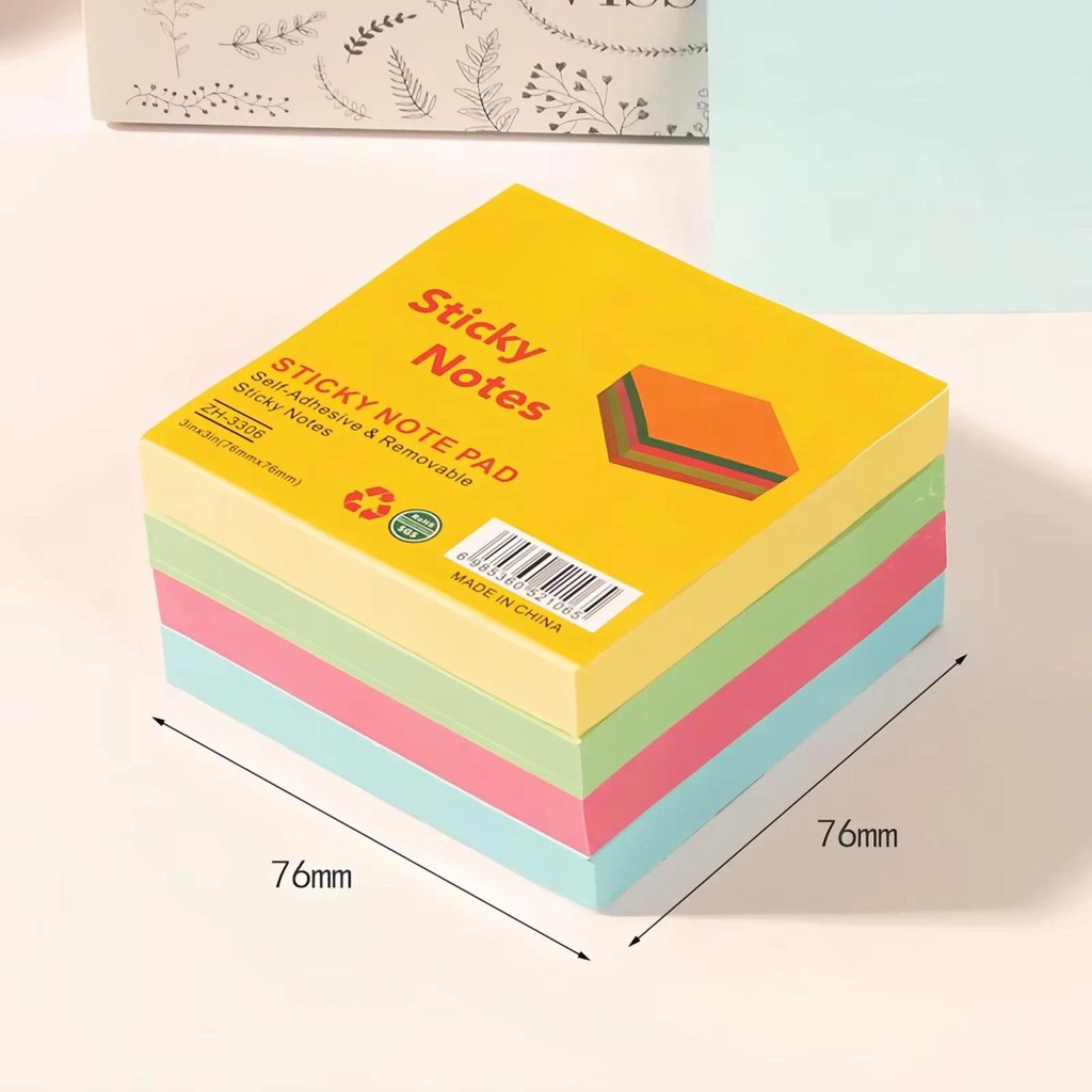 

100Sheets Color Posted It Sticky Notes Pads Memo Notepad Notebook School Office Stationery Posits Paper Stickers Message Sticker