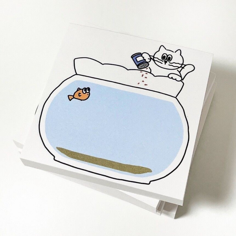 

Fashion Cute Sticky Note Book Ins Cartoon Message Paper Portable Non-sticky Fishbowl Memo Pad Student