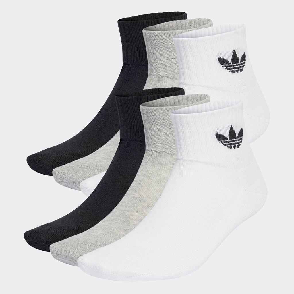 adidas Lifestyle Mid Ankle Socks 6 Pairs Unisex White IJ5628