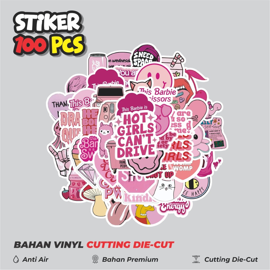 

Terbaru! 50 pcs Stiker Pink Aesthetic Pinterest V2 Dekorasi Lucu Kreatif untuk Notebook, Skateboard, HP