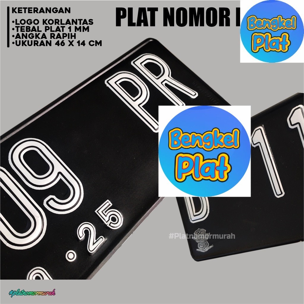 plat nomor mobil hitam angka variasi Lis pinggir angka stiker nyala