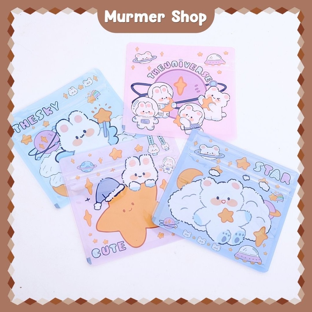 

Map Pouch Ziplock Persegi Kelinci 11 x 10 Ziper Storage Bag Travel Plastik Transparan Lucu Unik Animal Hewan