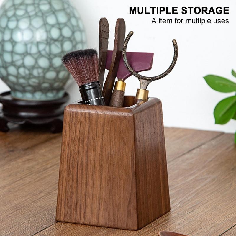 

Desktop Pen Storage Wood Tabletop Pencil Organizer Desktop Stationery Container With Aesthetic Design For Kids Students Child