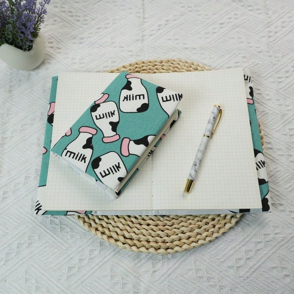 

Fromthenon 1PC A5 A6 Weeks Milk Bottle Cloth Book Cover Planner Case Cover Protective Shell Protector Office Stationery Supplies
