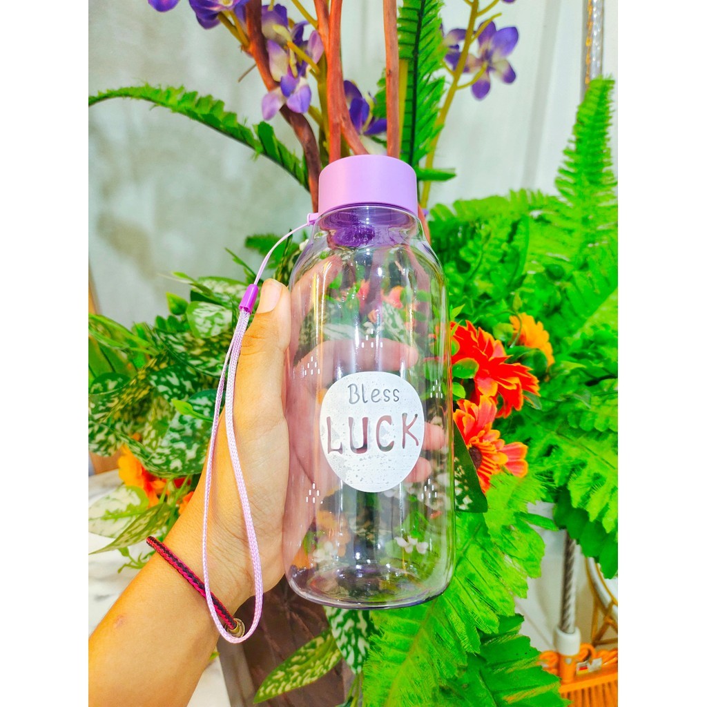 NEW BOTOL MINUM PLASTIK  / BOTOL MINUM UNIK BLESS LUCK 350 ML