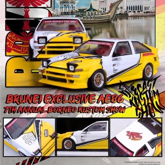 Inno64 Toyota AE86 Sprinter Trueno Wildcard Brunei Exclusive Diecast Kustom Show 2024