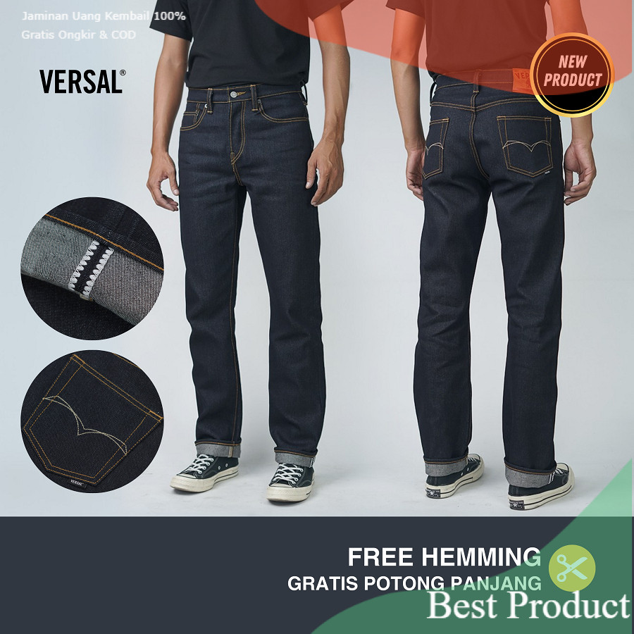 Versal - FALCON 16oz Deep Indigo Denim (Ready Stock)/ bigsize BIgsize super jumbo
