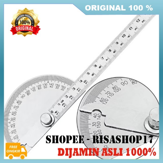 

BELI 1 GRATIS 1 Penggaris Busur Derajat Pengukur Sudut Stainless Penggaris Busur 180 Derajat Penggaris Sudut 100% ASLI